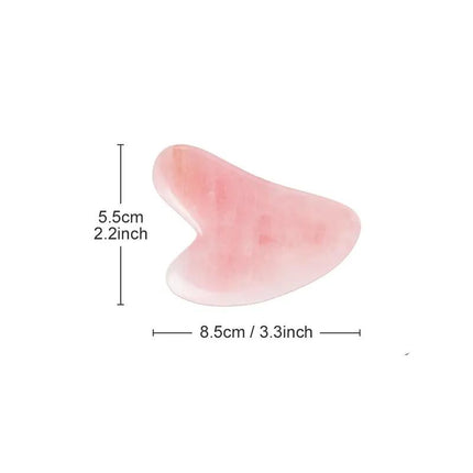 Raspador de cuarzo rosa para gua sha