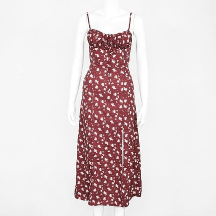 Women's Vintage Floral Printed Midi Dress - Wnkrs