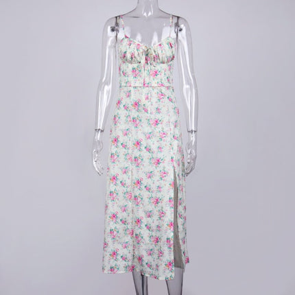 Women's Vintage Floral Printed Midi Dress - Wnkrs