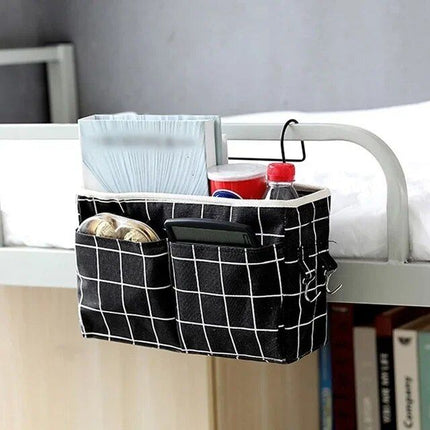 Multi-Purpose Bedside Storage Organizer: Canvas Hanging Pocket for Bedroom Essentials - Wnkrs