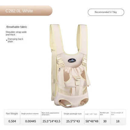 Sac à dos de transport pour animaux de compagnie Comfort Fit pour chiens – Réglable, pattes écartées, design respirant