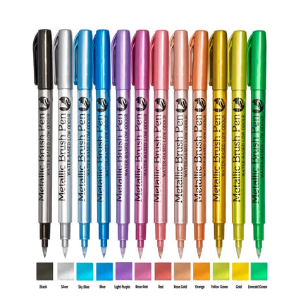 12 Colors Metallic Waterproof Permanent Marker Pens - Perfect for DIY and Crafting