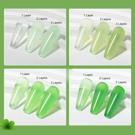 Juego de 6 esmaltes de uñas de color verde pastel con eucalipto de 10 ml