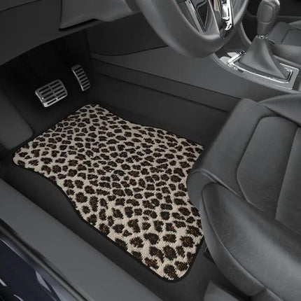 Leopard Print Car Floor Mats Set - Wnkrs