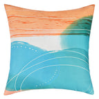 4pcs 18x18in / Blue, turquoise, and peach with white lines