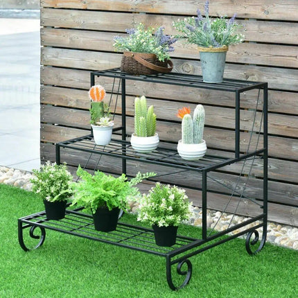 3 Tier Outdoor Metal Plant Stand - Wnkrs