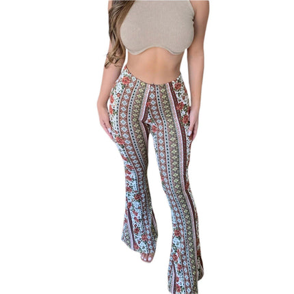 Floral Print High-Waist Flared Pants for Women - Wnkrs