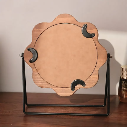 Miroir de maquillage de bureau rotatif élégant – Design néoclassique