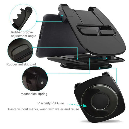 Universal 360° Rotatable Car Dashboard Phone Holder - Non-slip Mat Design for 4.0-6.5" Devices - Wnkrs