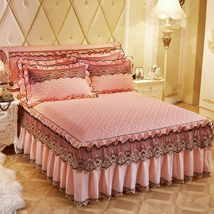 Quilted Lace Bed Skirt Thickened Plus Cotton Bedspread Single Piece Simmons Bed Cover Bed Circumference 1.8m Bed - Wnkrs