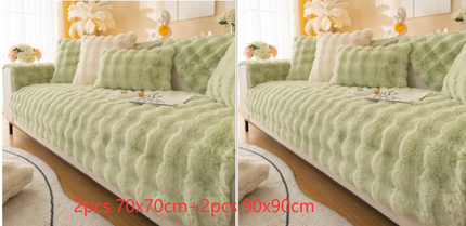 Winter Thickened Rabbit Plush Modern Sofa Cushion - Wnkrs