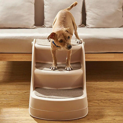 Compact Foldable Pet Stairs - 3-Step Non-Slip Safety Ramp for Dogs & Cats - Wnkrs