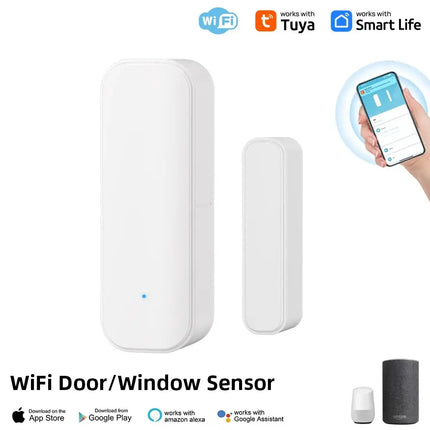 Capteur de porte et fenêtre Tuya WiFi Zigbee avec batterie, système d'alarme de sécurité domestique intelligent, commande vocale via Alexa Google Home Smart