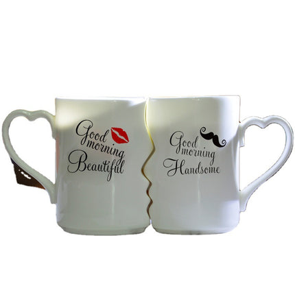 Couple Cup Ceramic Coffee Kiss Mug Creative Valentine's Day Gift - Wnkrs