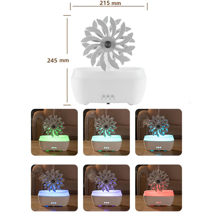 Waterwheel Humidifier & Essential Oil Diffuser with 7-Color LED Lamp