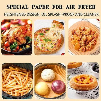 Air Fryer Disposable Paper Liner Non-stick Disposable Liners, 200PCS Air Fryer Disposable Paper Liners, 6.3In Round Air Fryer Parchment Paper - Wnkrs