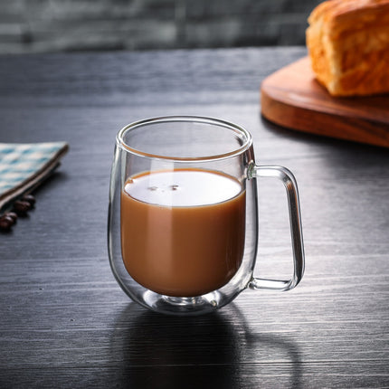 Taza de vidrio de borosilicato resistente al calor de doble pared