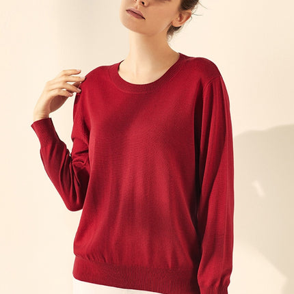 Women's Silk and Cashmere Basic Sweater - Wnkrs