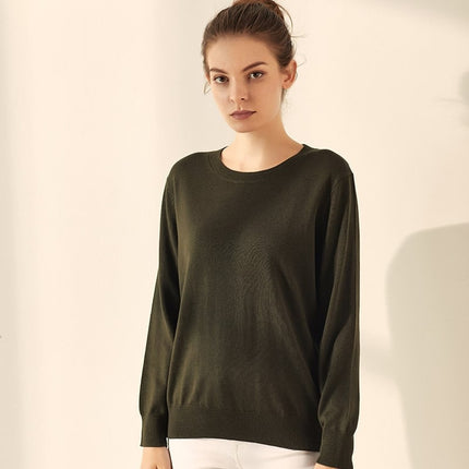 Women's Silk and Cashmere Basic Sweater - Wnkrs