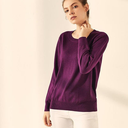 Women's Silk and Cashmere Basic Sweater - Wnkrs