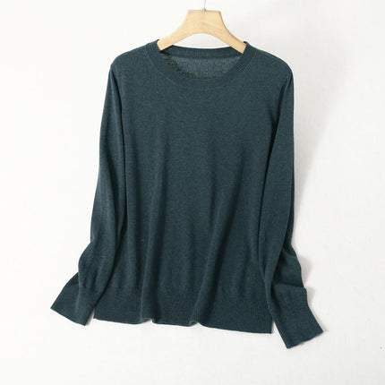 Women's Silk and Cashmere Basic Sweater - Wnkrs