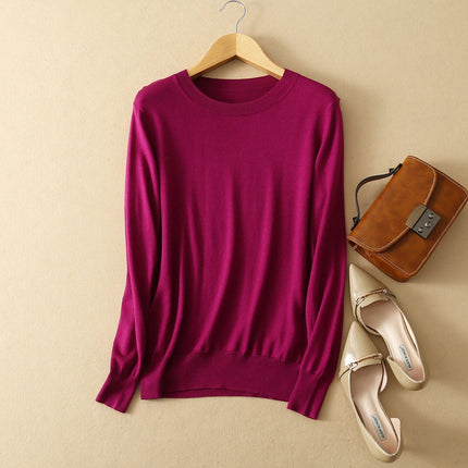 Women's Silk and Cashmere Basic Sweater - Wnkrs