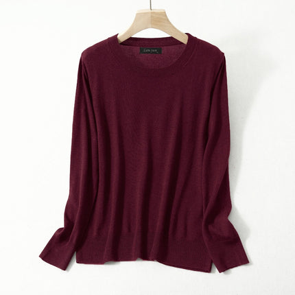 Women's Silk and Cashmere Basic Sweater - Wnkrs
