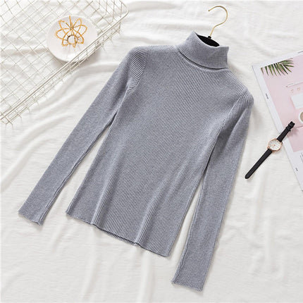 Women's Knitted Winter Turtleneck Sweater - Wnkrs