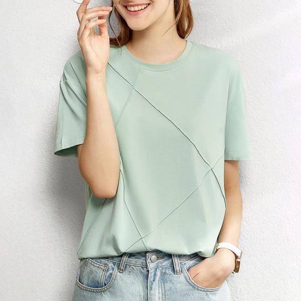 T-shirt minimaliste basique et décontracté pour femme