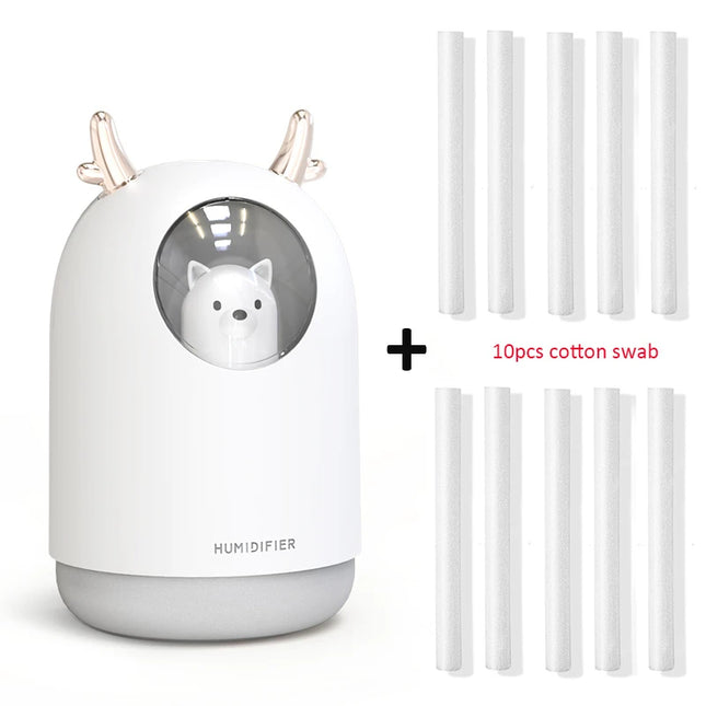 Humidificador y difusor de aromaterapia USB Lovely Kitty con luz nocturna