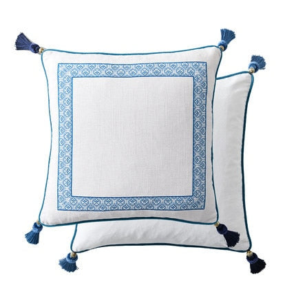 Blue And White Porcelain New Chinese Style Living Room Office Sofa Cushion Cover - Wnkrs