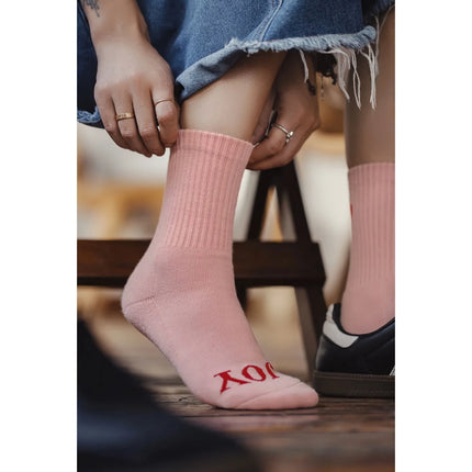 Chaussettes mi-hautes pour femmes avec lettres Love