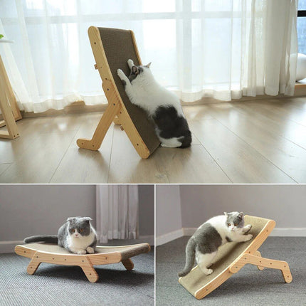 Multi-Functional Wooden Cat Scratcher & Lounge Bed - Wnkrs