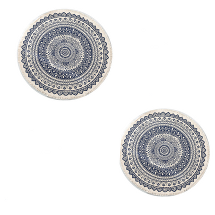 Ethnic style round carpet floor mat - Wnkrs