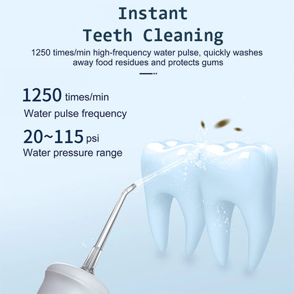 Irrigador bucal inalámbrico con 3 modos y tanque de agua desmontable