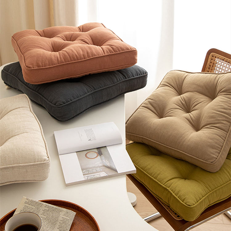 Japanese Simple Cotton And Linen Cushion Thickened And Anti-skid