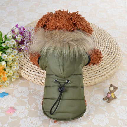 Veste coupe-vent d'hiver à capuche pour chien