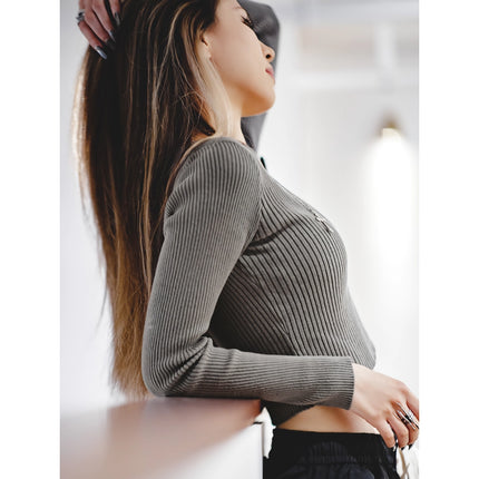 Retro Knitted V-Neck Sweater