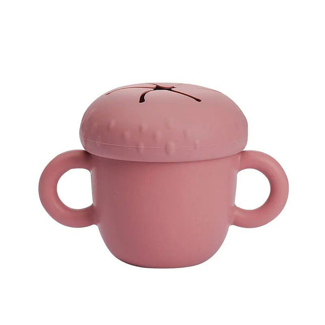 Silicone Toddler Snack Cup with Secure Lid & Straw - Wnkrs