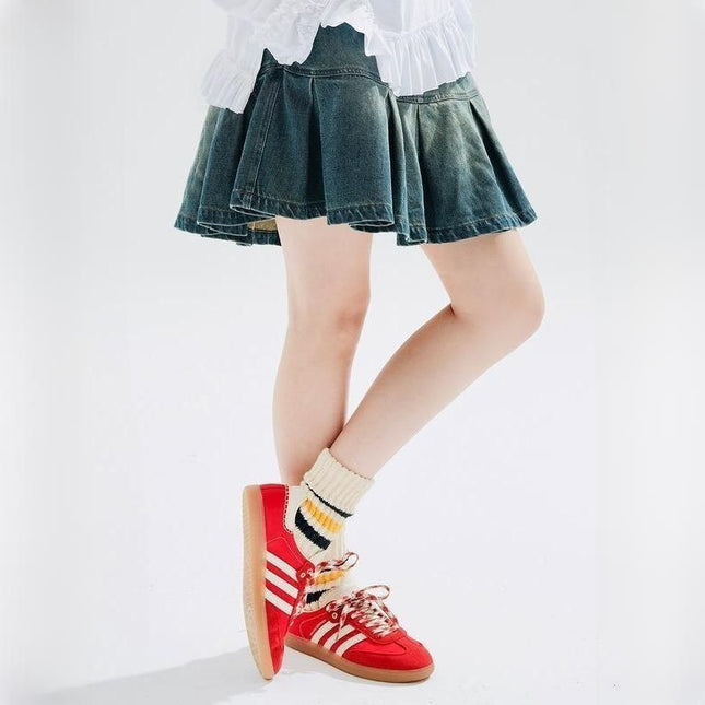 Falda vaquera informal de corte A con bolsillos para otoño e invierno