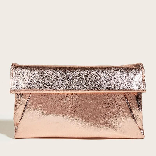 Luxury Metallic Clutch Crossbody Shoulder Bag with Chain