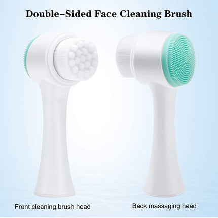 Soft Silicone Facial Cleansing Brush - Double-Sided Massage and Deep Cleanse