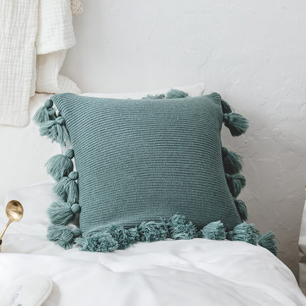 Bohemian Knitted Cushion Cover with Fringe - Wnkrs