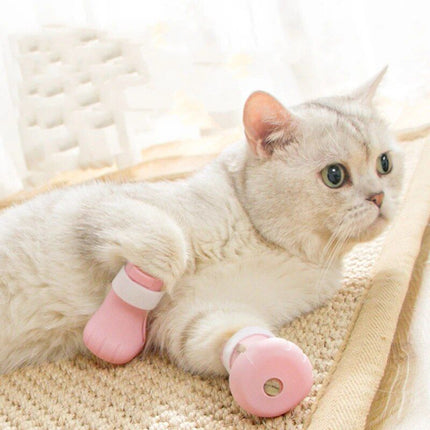 Adjustable Silicone Cat Claw Protector Shoes for Grooming and Bathing - Wnkrs