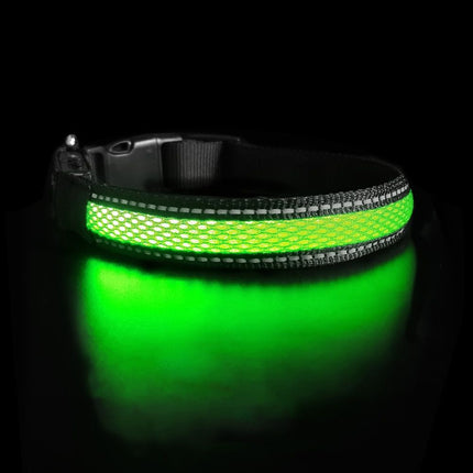 Nylon Dog Collar Flash Night Safety LED Glow Waterproof - Wnkrs