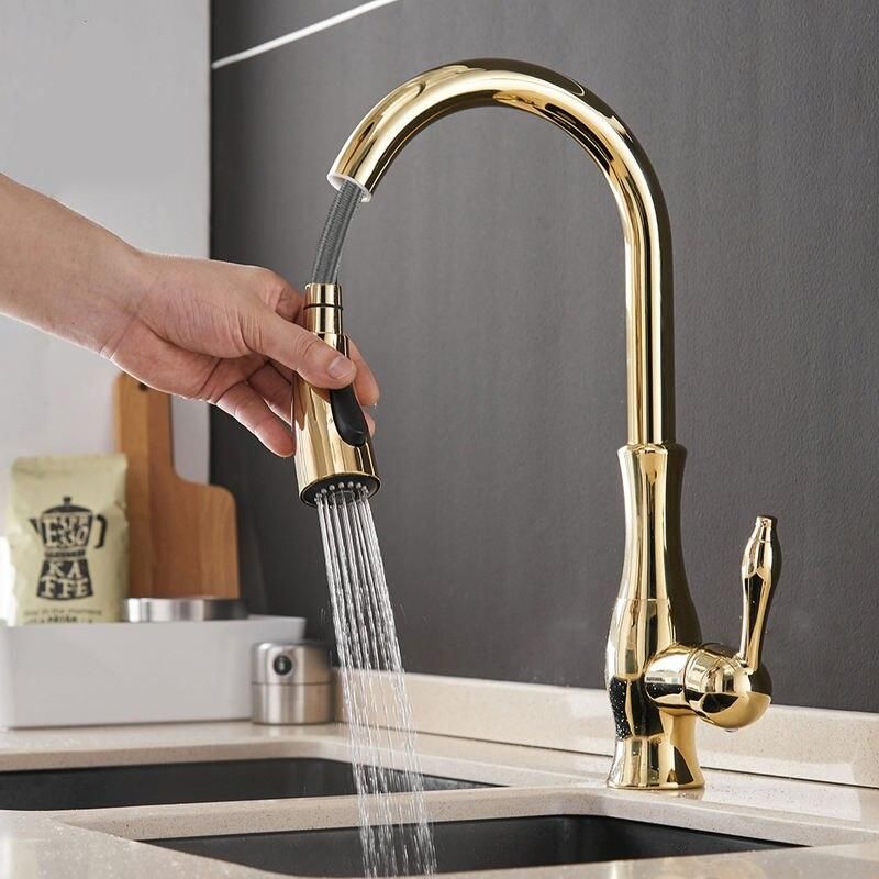 Gold Pull Out Kitchen Faucet