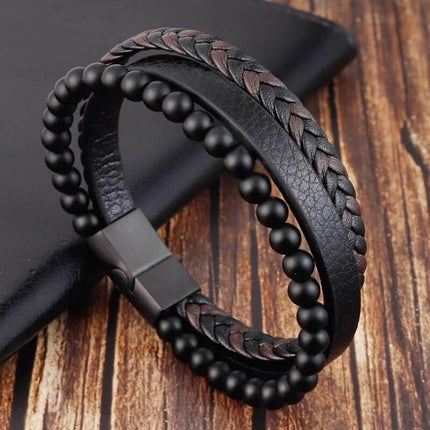 High-Quality Men's Classic Leather Bracelet - Wnkrs