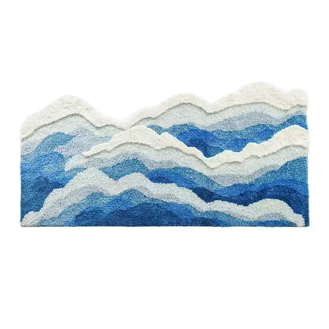 Tapis en peluche irrégulier inspiré des vagues