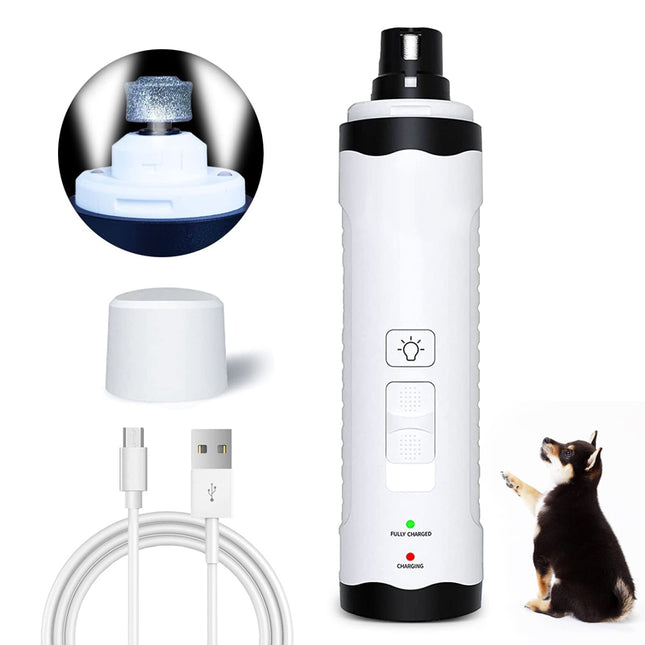 Amoladora de uñas eléctrica silenciosa y recargable por USB para perros y gatos