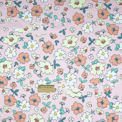 Plant Flowers Small Clear Floral Cotton Fabric - Wnkrs